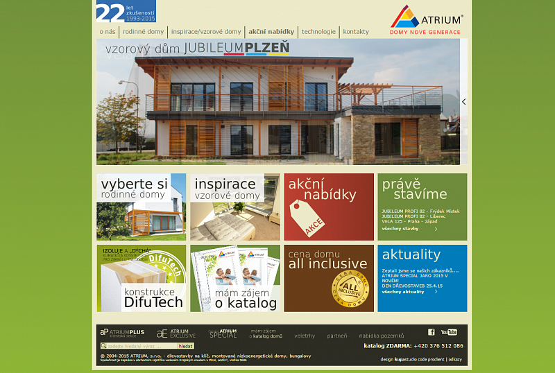 Původní podoba stránek atrium.cz