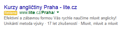 Ukázka PPC Adwords