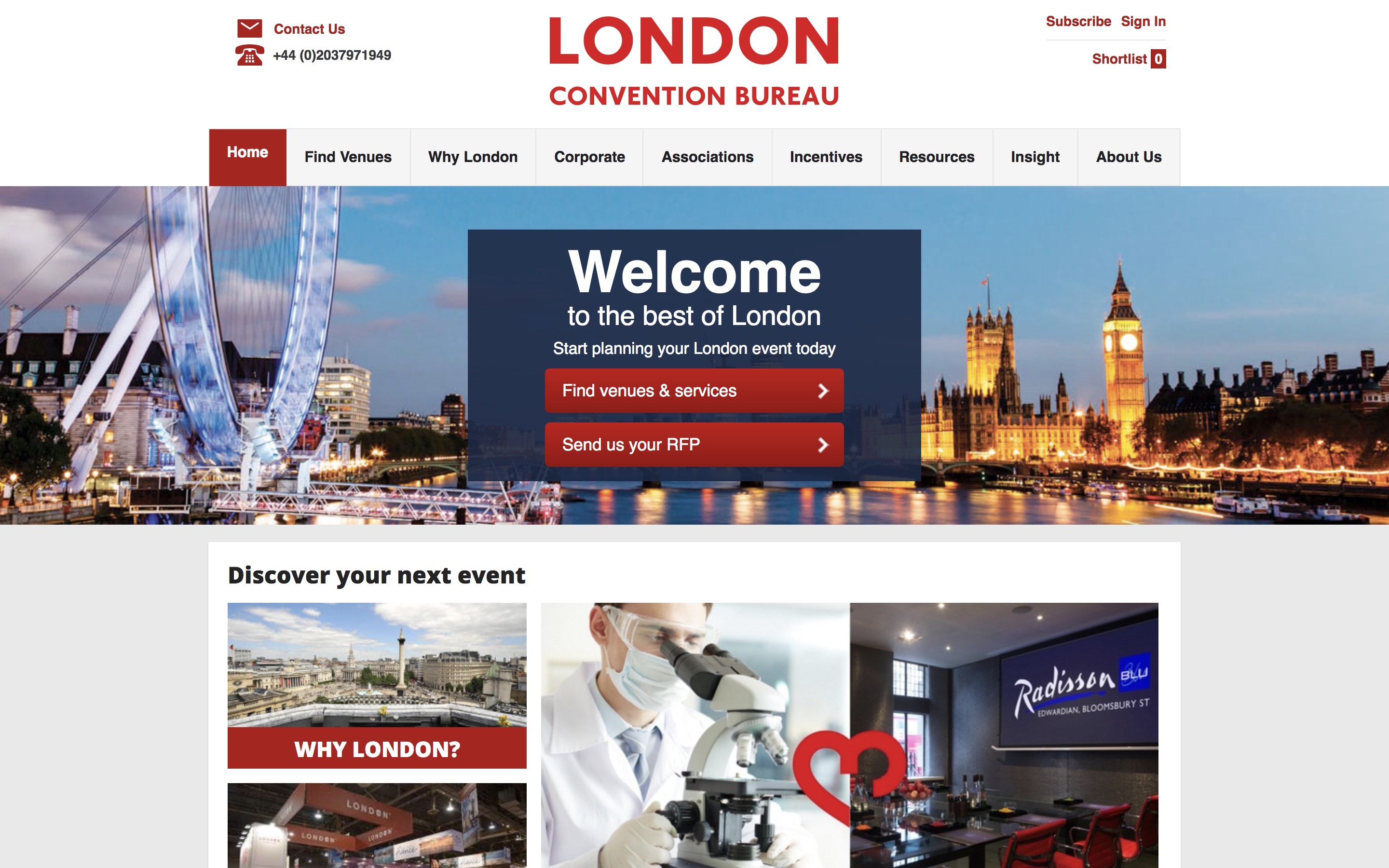 Nejvíce se nám líbil web convention bureau v Londýně 