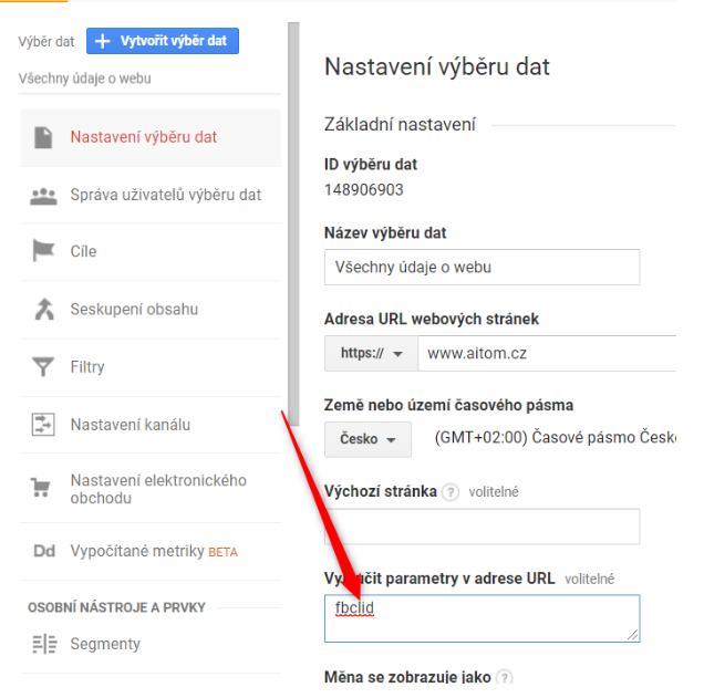 příklady nastavení parametrů