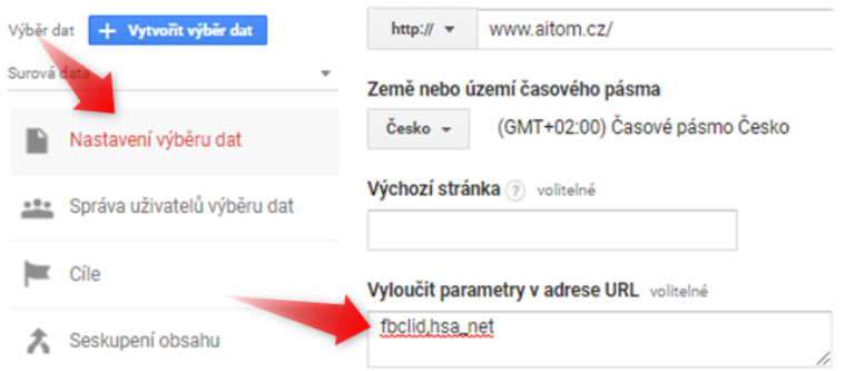 oddělení parametrů