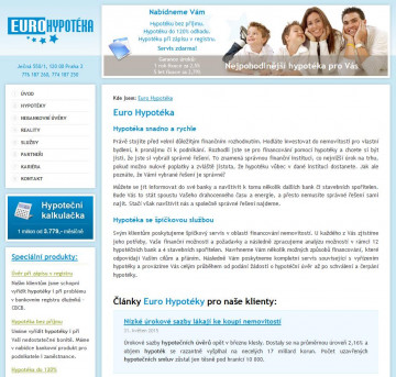 Případová studie: 1.Eurohypotéka s.r.o.